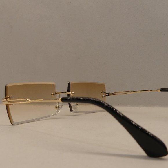 Rectangular No Brand Rimless Sunglasses - Picture 3 of 6